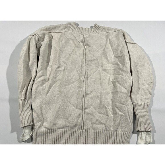 BROCHU WALKER Women’s Sweater Knit Ivory Cotton Cashmere Layered V Neck Sz M - Picture 7 of 10
